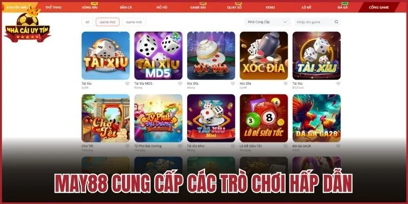 May88 cung cấp các trò chơi hấp dẫn