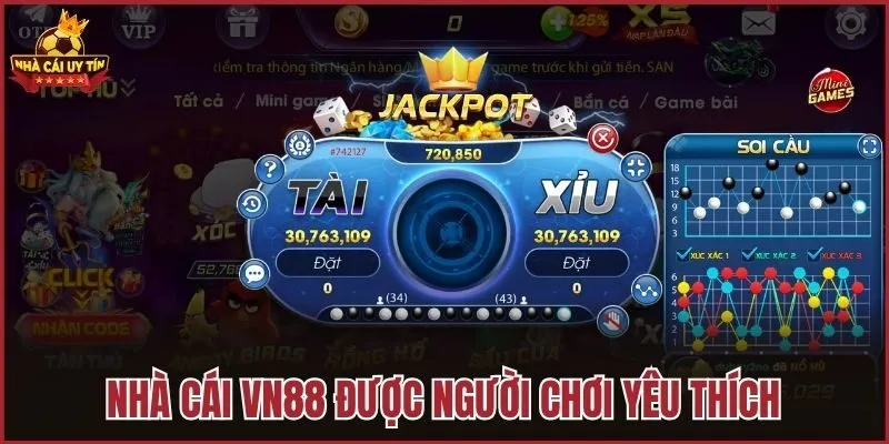 Nhà cái VN88 được người chơi yêu thích