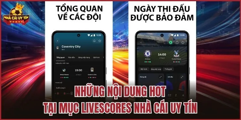 Những nội dung hot tại mục LiveScores Nhà cái uy tín